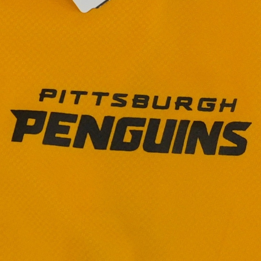 NEW Mitchell Ness Pittsburg Penguins Jacket Men's Size Large Yellow Windbreaker - Picture 5 of 10